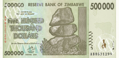 Zimbabwe - Pick 76b – 500.000 Dollars - 2008 rok