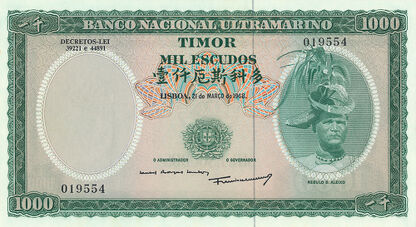 Banknoty Timor (Timor Portugalski)