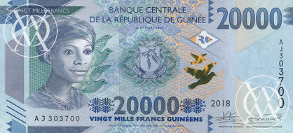 Guinea - Pick nowy - 20.000 Francs - 2018 rok