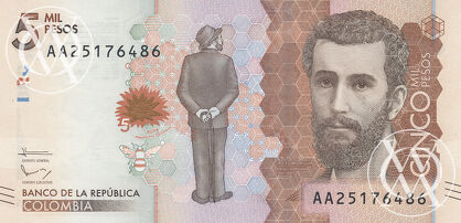 Colombia - Pick 459a - 5.000 Pesos - 2015 rok