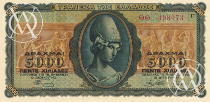 Greece - Pick 122 - 5.000 Drachmai - 1943 rok
