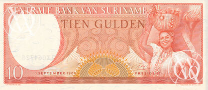 Suriname - Pick 121 - 10 Gulden
