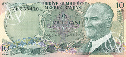 Turkey - Pick 186 - 10 Lirasi