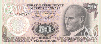 Turkey - Pick 188 - 50 Lirasi
