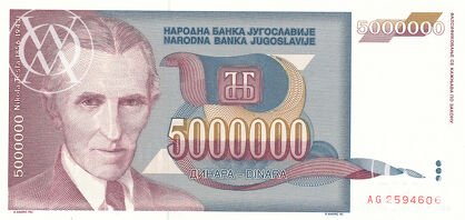 Yugoslavia - Pick 121 - 5.000.000 Dinara