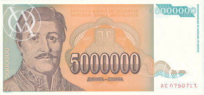 Yugoslavia - Pick 132 - 5.000.000 Dinara