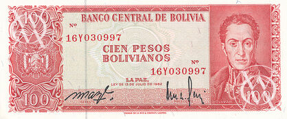 Bolivia - Pick 164A - 100 Pesos Bolivianos