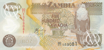 Zambia - Pick 44c - 500 Kwacha