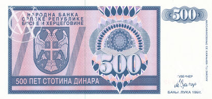 Bosnia Herzegovina - Pick 136 - 500 Dinara