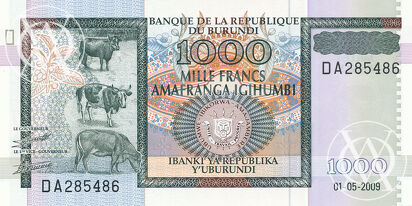 Burundi - Pick 46 - 1000 Francs - 2009 rok