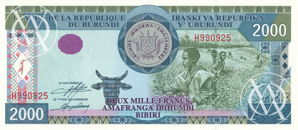 Burundi - Pick 41 - 2.000 Francs - 2001 rok