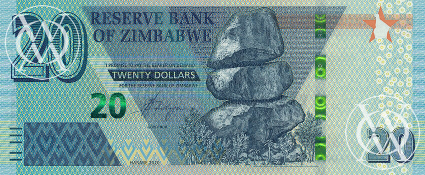 Zimbabwe - Pick nowy - 20 Dollars - 2020 rok