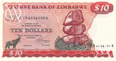 Zimbabwe - Pick 3d - 10 Dollars - 1983 rok