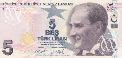 Turkey - Pick 222d - 5 Lirasi - 2009 rok
