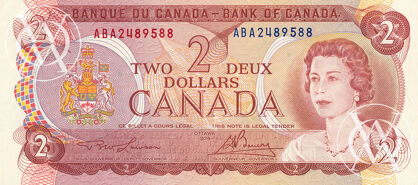 Canada - Pick 86a - 2 Dollars - 1974 rok
