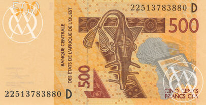 West African States - Mali - Pick 419D - 500 Francs - 2012 rok