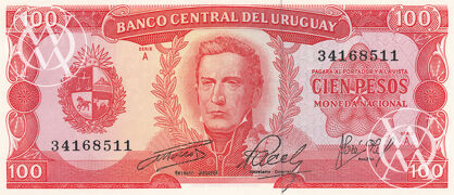 Uruguay - Pick 47 - 100 Pesos – 1967 rok