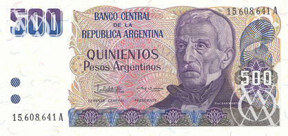 Argentina - Pick 316a - 500 Pesos Argentinos