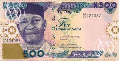 Nigeria - Pick nowy - 500 Naira - 2021 rok