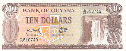 Guyana - Pick 23f - 10 Dollars