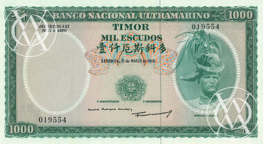 Timor - Pick 30 - 1.000 Escudos - 1968 rok