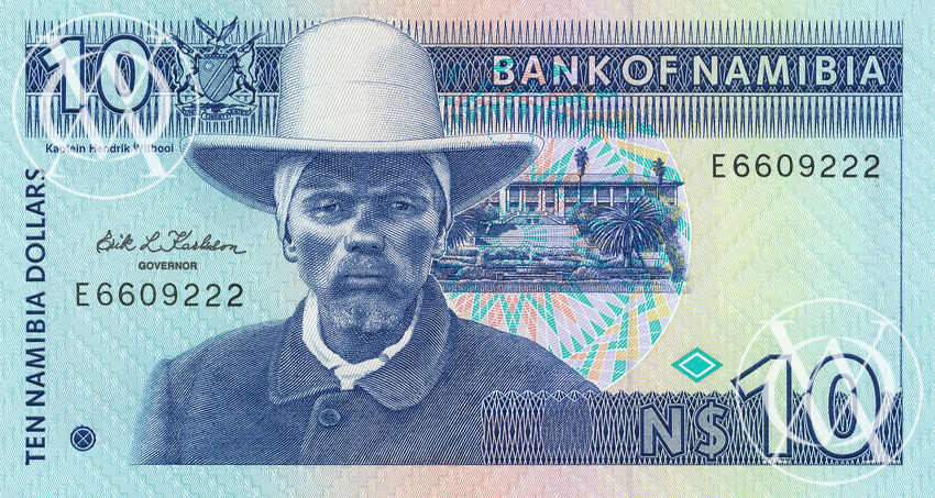 Namibia - Pick 1a serie E - 10 Namibia Dollars - 1993 rok