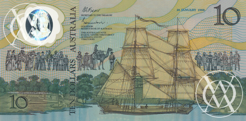Australia - Pick 49a - 10 Dollars - 1988 rok Pierwszy banknot polimerowy