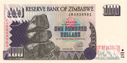 Zimbabwe - Pick 9 - 100 Dollars - 1995 rok