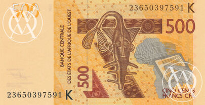 West African States - Senegal - Pick 719K - 500 Francs - 2012 rok