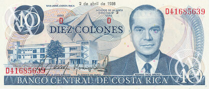 Costa Rica - Pick 237b - 10 Colones - 1986 rok