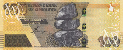 Zimbabwe - Pick W106 – 100 Dollars - 2020 rok