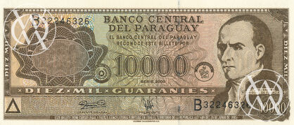 Paraguay - Pick 216b - 10.000 Guaranies - 2003 rok
