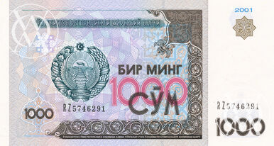 Uzbekistan - Pick 82  - 1.000  Sum - 2001 rok
