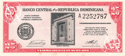 Dominican Republic - Pick 87 - 25 Centavos Oro - 1961 rok