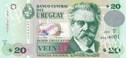 Uruguay - Pick 86b - 20 Pesos Uruguayos - 2011 rok