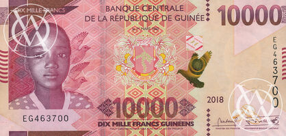 Guinea - Pick nowy - 10.000 Francs - 2018 rok