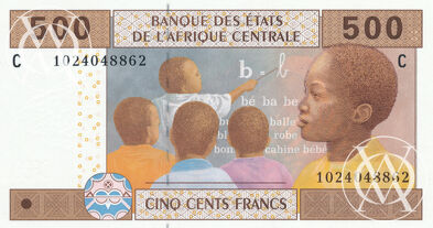 Chad - Pick 606Cd - 500 Francs - 2002 rok