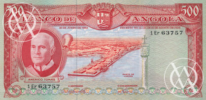 Angola - Pick 95 - 500 Escudos - 1962 rok