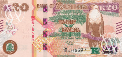 Zambia - Pick 59 - 20 Kwacha - 2020 rok