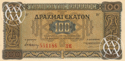 Greece - Pick 116 - 100 Drachmai - 1941 rok