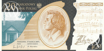 Poland - Pick 181 - 20 złotych - 2009 rok - 200. rocznica urodzin Fryderyka Chopina