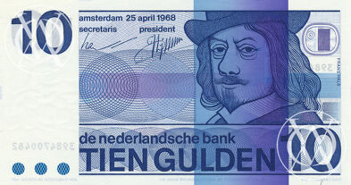 Netherlands - Pick 91b - 10 Gulden - 1968 rok