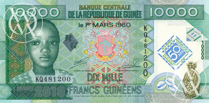 Guinea - Pick 45 - 10.000 Francs - 2012 rok