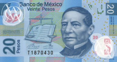 Mexico - Pick 122y - 20 Pesos - 2016 rok