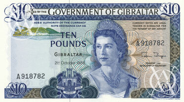 Gibraltar - Pick 22b - 10 Pounds - 1986 rok