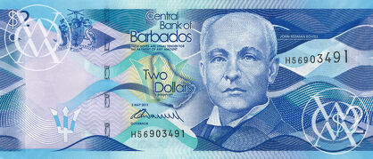 Barbados - Pick 73 - 2 Dollars - 2013 rok