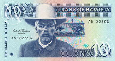 Namibia - Pick 1a serie A - 10 Namibia Dollars - 1993 rok