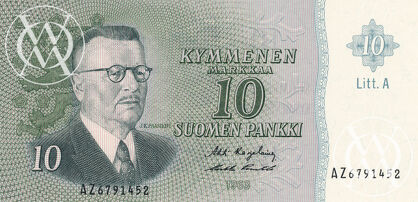Finland - Pick 104 - 10 Markkaa - 1963 rok