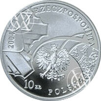 Fischer K(10) 060 - 10 złotych - 2004 rok - 85-lecie Policji - moneta srebrna z tampondrukiem