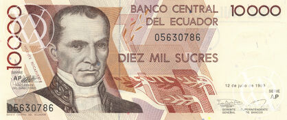 Ecuador - Pick 127 - 10.000 Sucres - 1999 rok